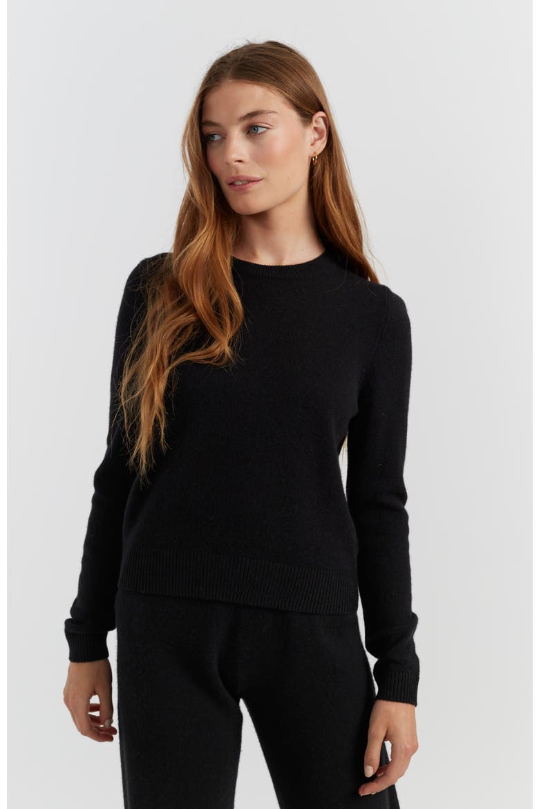 Cloud Cashmere Cropped Sweater, Main, color, Black
