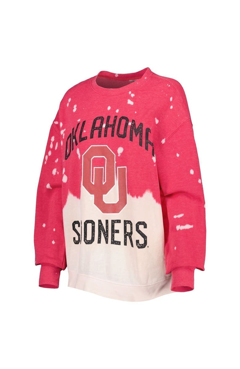GAMEDAY COUTURE Women's Gameday Couture Crimson Oklahoma Sooners Twice As Nice Faded Dip-Dye Pullover Long Sleeve Top, Alternate, color, Crimson