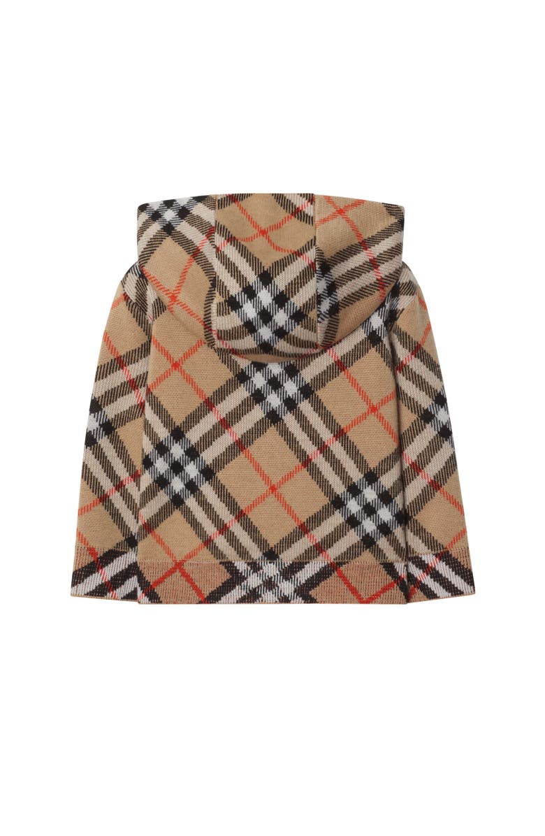 Burberry Check Wool Zip Hoodie, Alternate, color, Sand