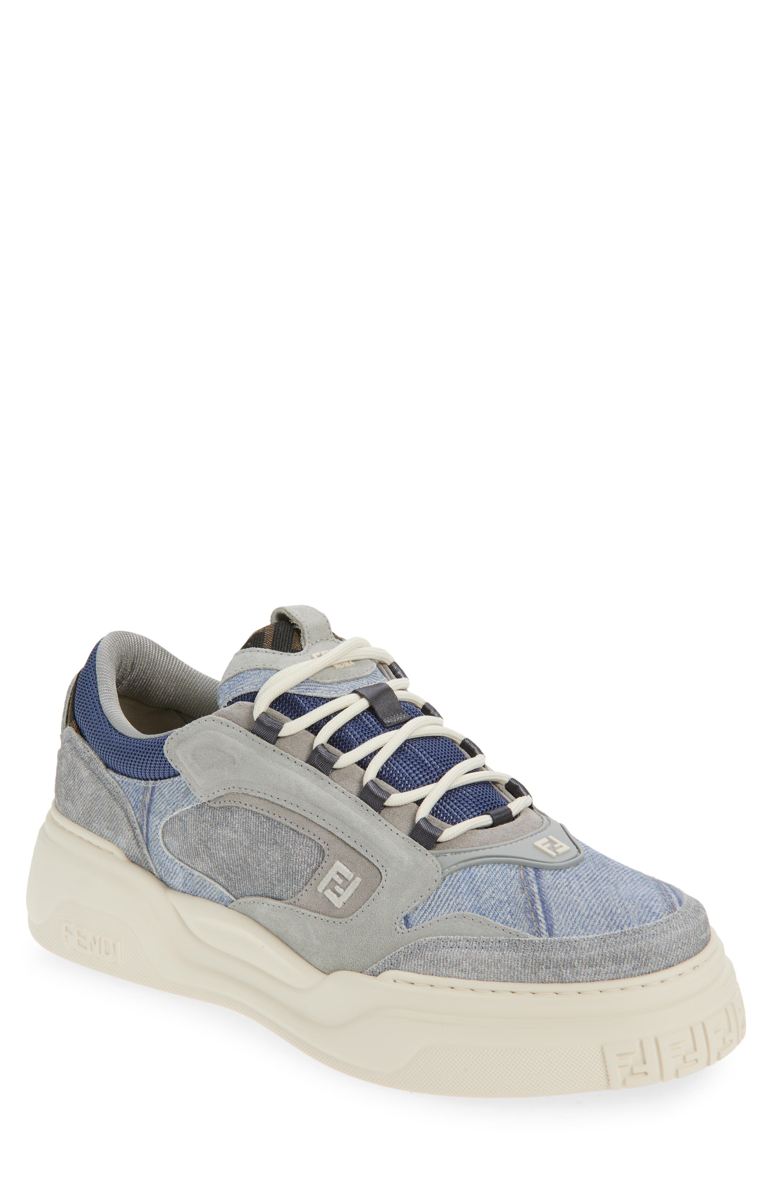 Fendi Force Sneaker, Main, color, Grig Denim Blue Denim