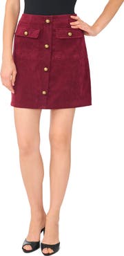 Parker Button Front Corduroy Skirt