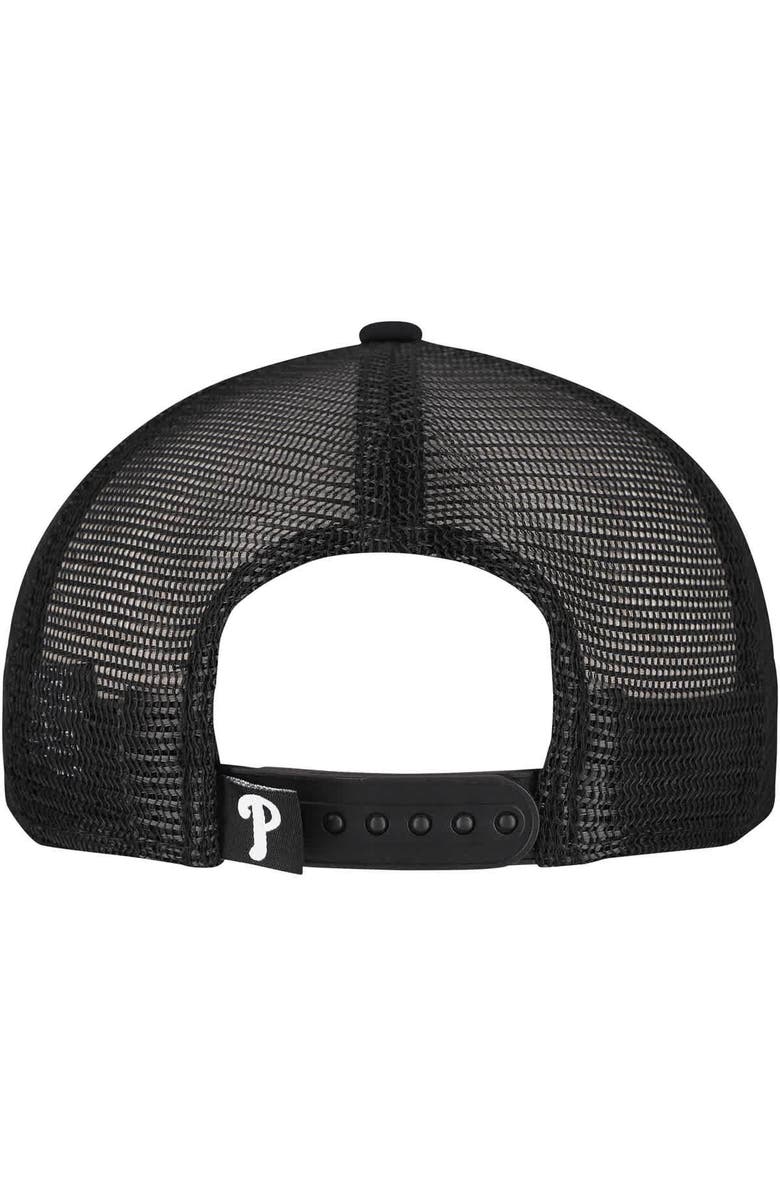 New Era Men's New Era Black Philadelphia Phillies Retro Bold A-Frame Trucker 9FORTY Adjustable Hat, Alternate, color, Black