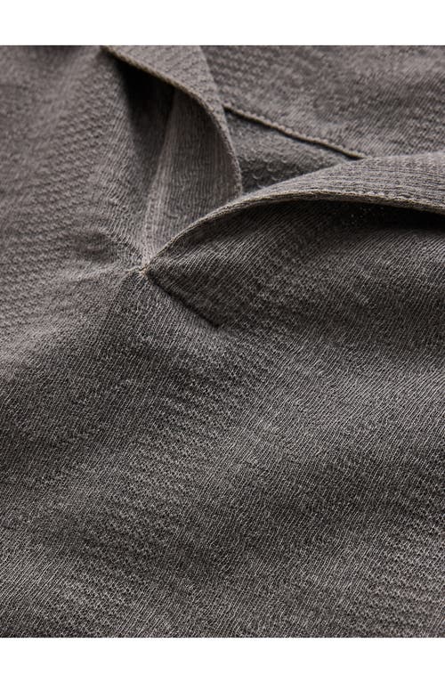 John Varvatos Zion Open Collar Polo Shirt In Gray