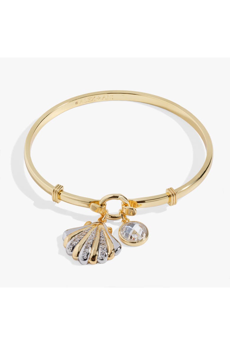 Seashell Tension Bangle, Main, color, Gold
