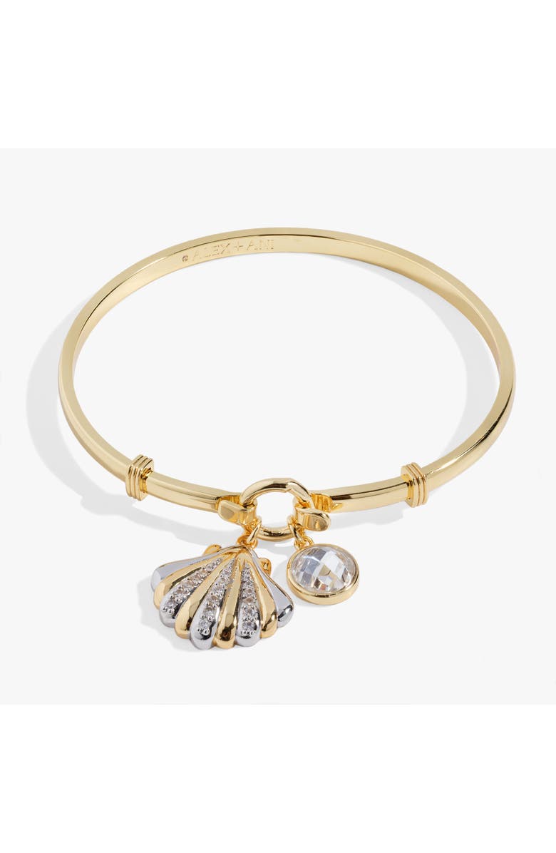 Alex and Ani Seashell Tension Bangle, Main, color, Gold