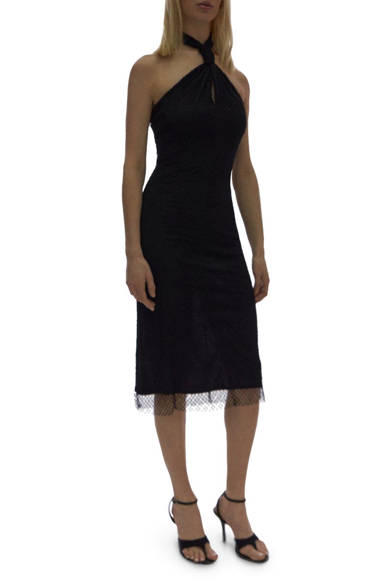 Helmut Lang Mesh Halter Neck Dress, Alternate, color, 
