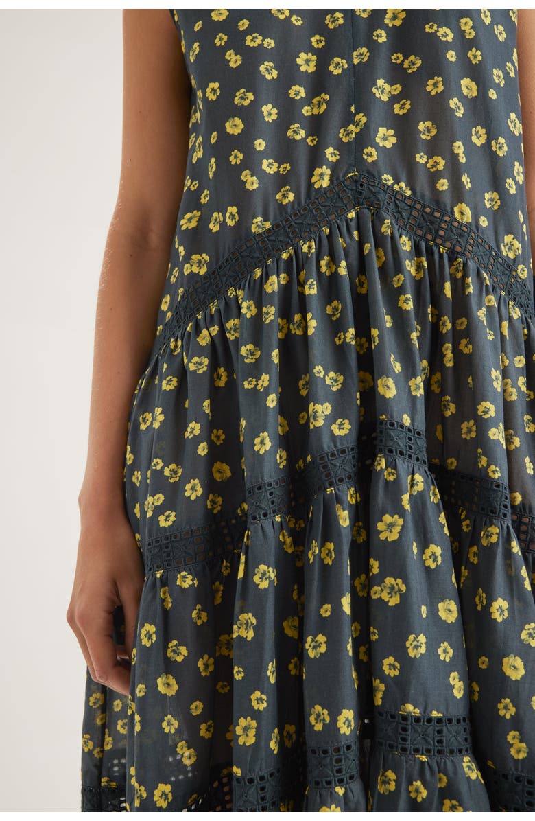 Merlette Wallis Print Dress, Alternate, color, Lemon Navy Floral Print
