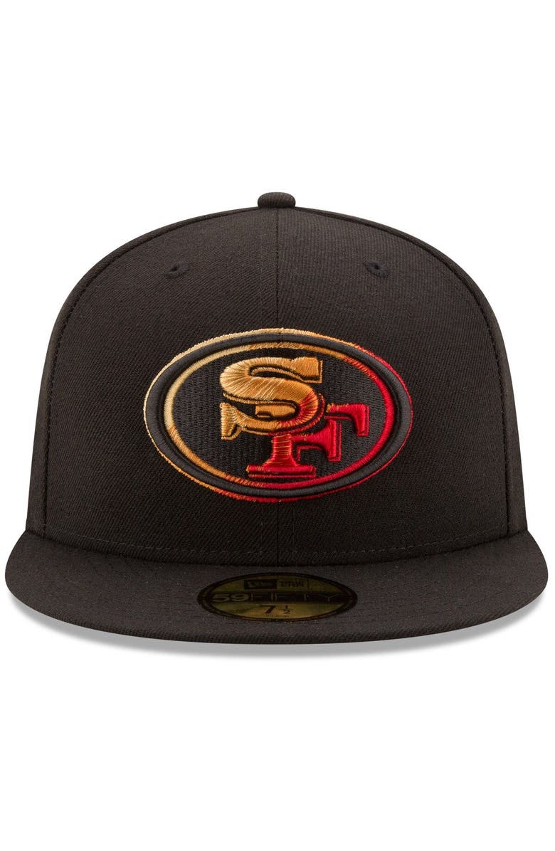 New Era Men's New Era Black San Francisco 49ers Color Dim 59FIFTY Fitted Hat, Alternate, color, 