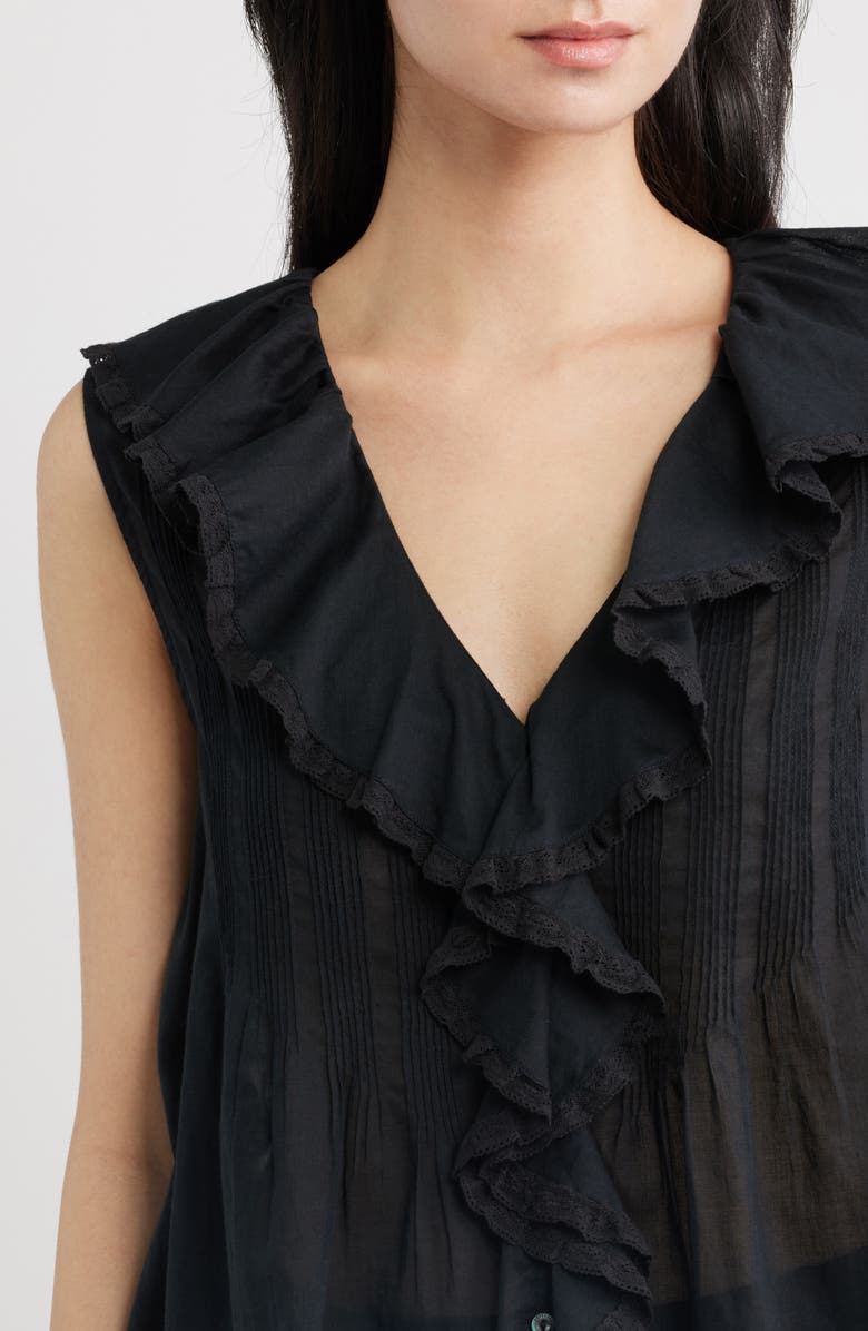 DÔEN Hilda Pintucked Sleeveless Organic Cotton Top, Alternate, color,