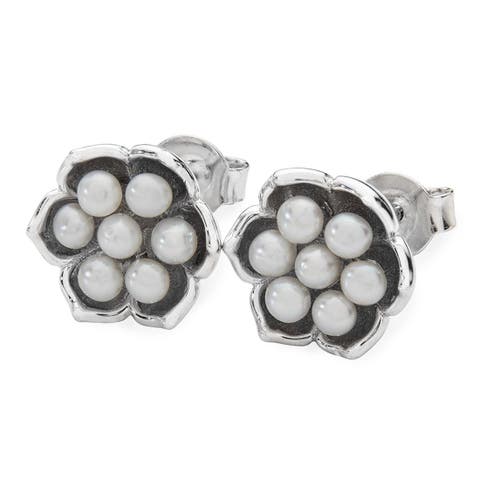 Royal Pearl Flower Studs