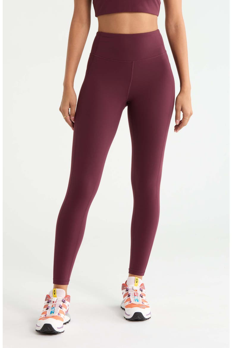 Studio Luxe 7/8 High Waist Pocket Leggings, Main, color, BURGUNDY STEM