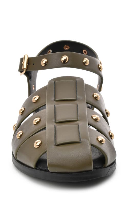 Catherine Catherine Malandrino Studded Fisherman Sandal In Olive