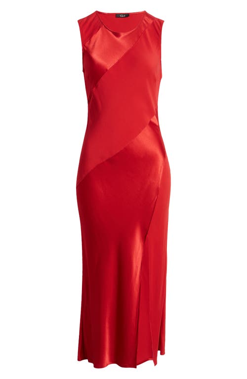 Rails Sanya Paneled Satin Midi Dress In Scarlet
