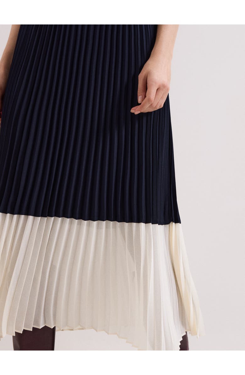 Phase Eight Eleanor Pleated Midi Skirt, Alternate, color, Navy