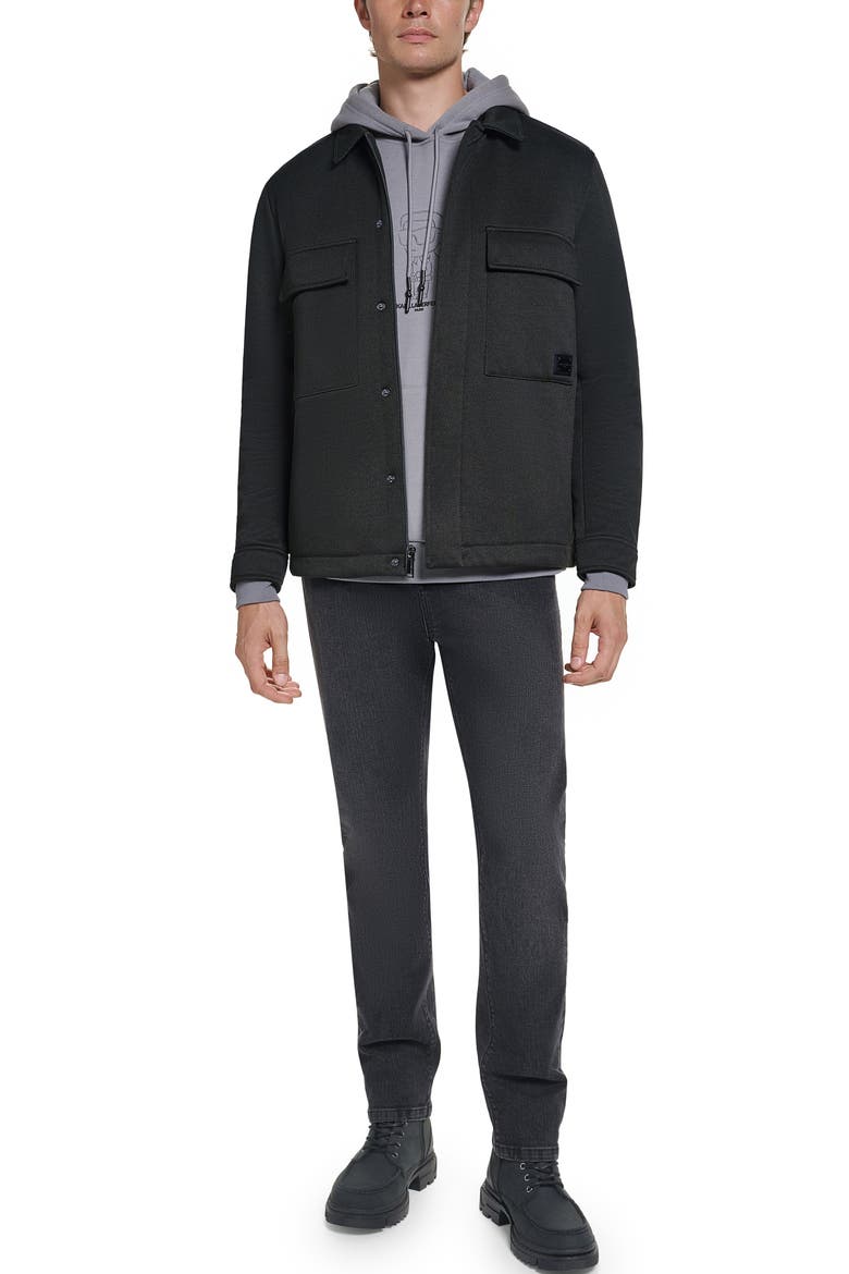 Twill Shirt Jacket, Alternate, color, BLACK
