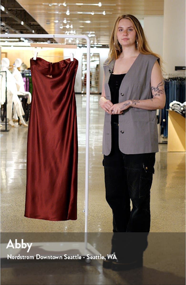 Jessamine Strapless Stretch Satin Dress, sales video thumbnail