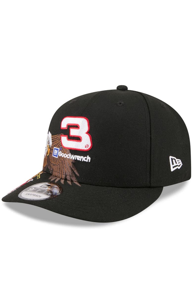 New Era Men's New Era Black Richard Childress Racing Patriotic Eagle & Flag A-Frame 9FIFTY Snapback Hat, Alternate, color, Black