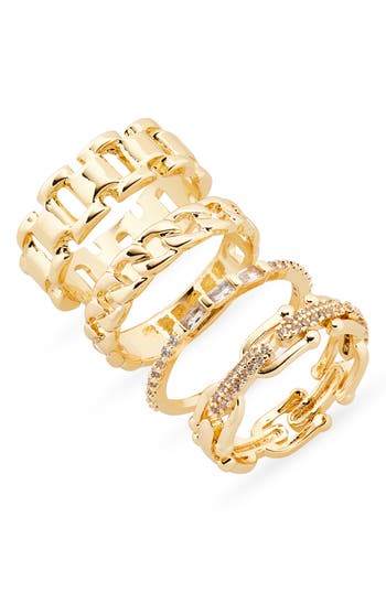 Nordstrom Rack 4-pack Assorted Stacking Rings In Gold