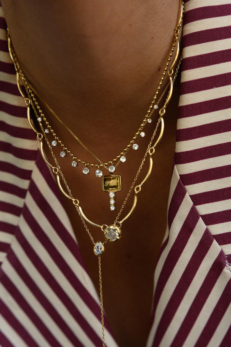 Diamond Rain Necklace, Alternate, color, Gold