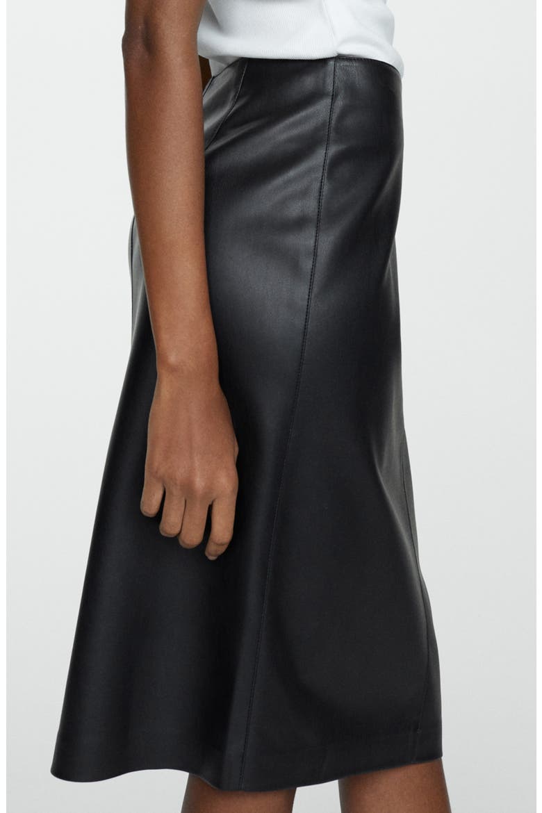 Faux Leather Pencil Skirt, Alternate, color, BLACK