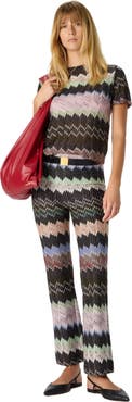 Missoni Snake-pattern Viscose Lamé Cropped Trousers