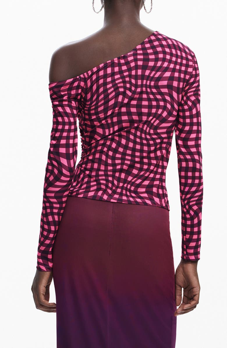 Desigual Ruched One-Shoulder Top, Alternate, color, Red