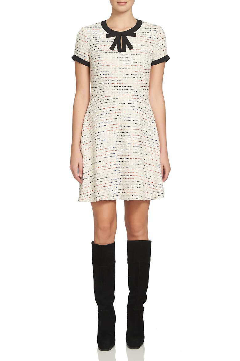 Chloe Tweed Dress, Alternate, color, POPPY