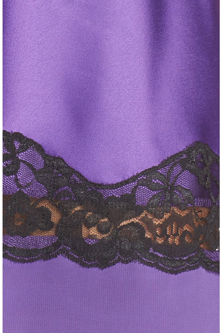 'Muse' Lace & Satin Backless Chemise, Alternate, color, ROYAL PURPLE