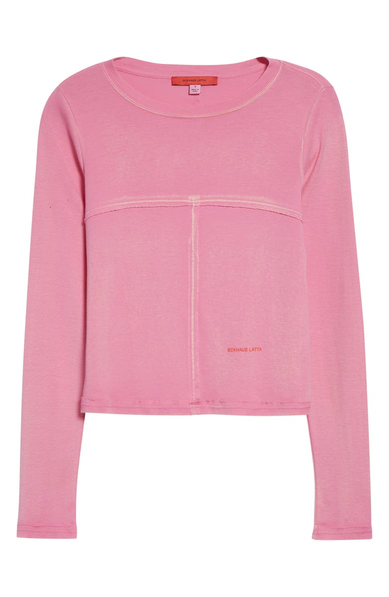 Eckhaus Latta Lapped Long Sleeve Baby T-Shirt, Alternate, color, Bubblegum
