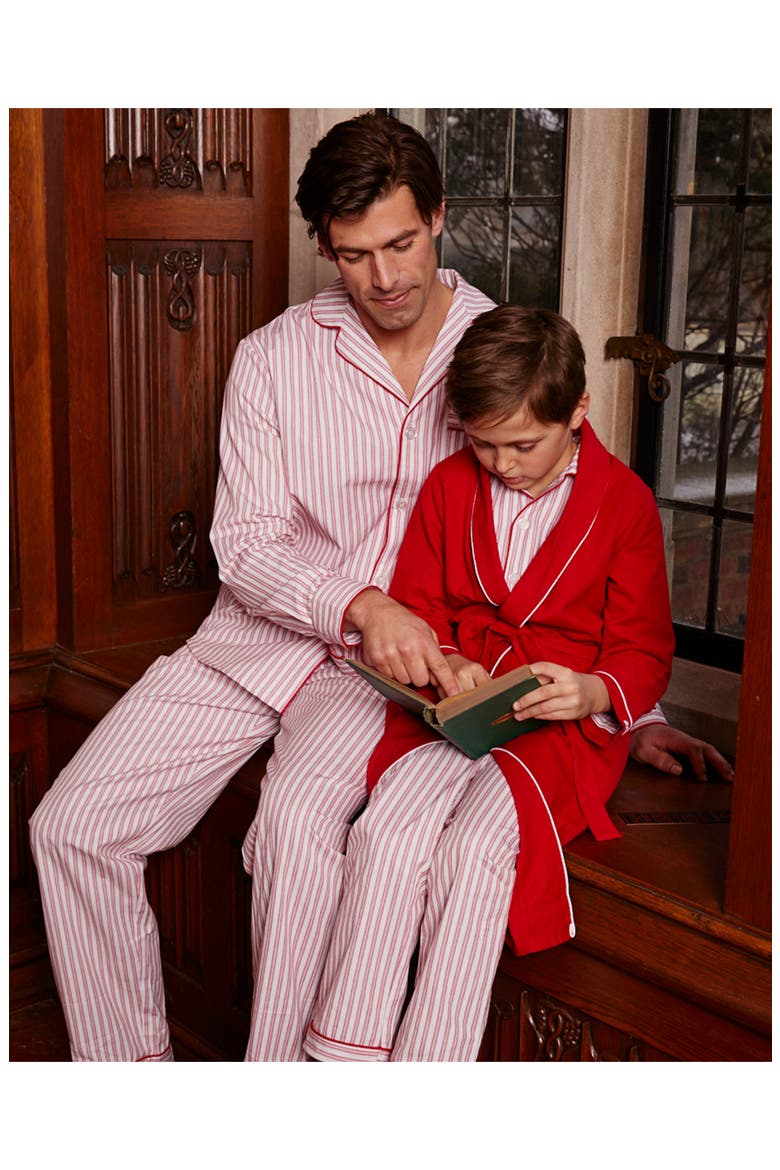 Antique Ticking Pajamas, Alternate, color, RED