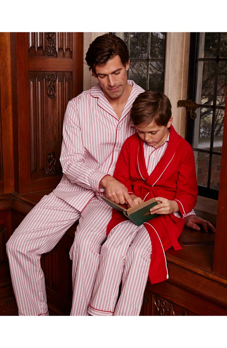 Petite Plume Kids' Red Ticking Two-Piece Pajamas, Alternate, color, Red