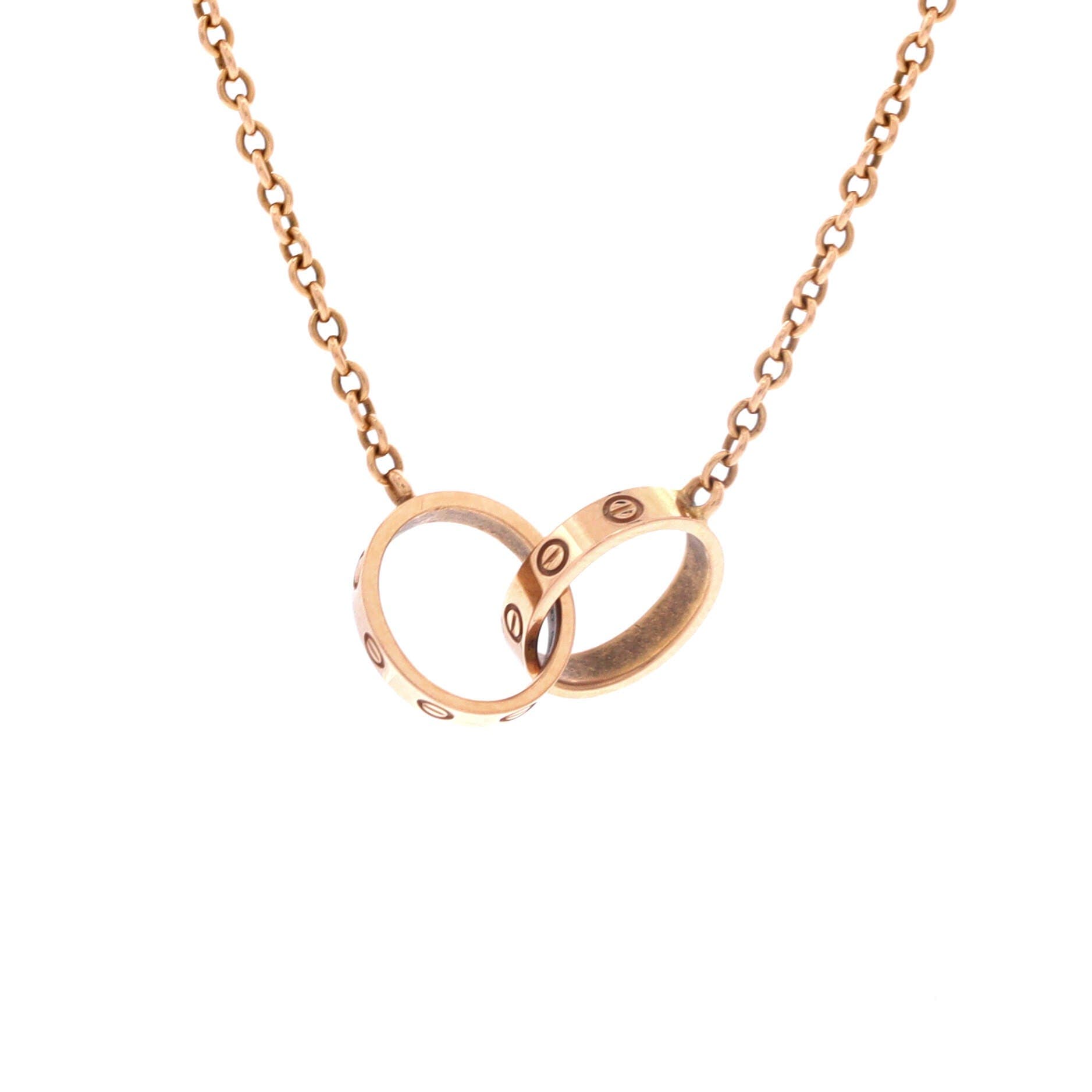 Love Interlocking Necklace 18K Rose Gold, Main, color, Metallic Gold