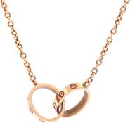 Pre-Owned Cartier Love Interlocking Necklace 18K Rose Gold
