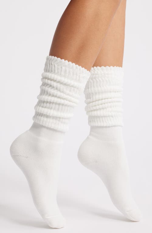 Casa Clara Conner Scrunched Crew Socks In White