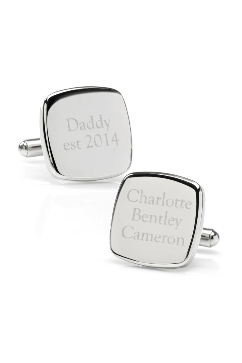 Daddy Est. Customizable Cufflinks, Main, color, SILVER