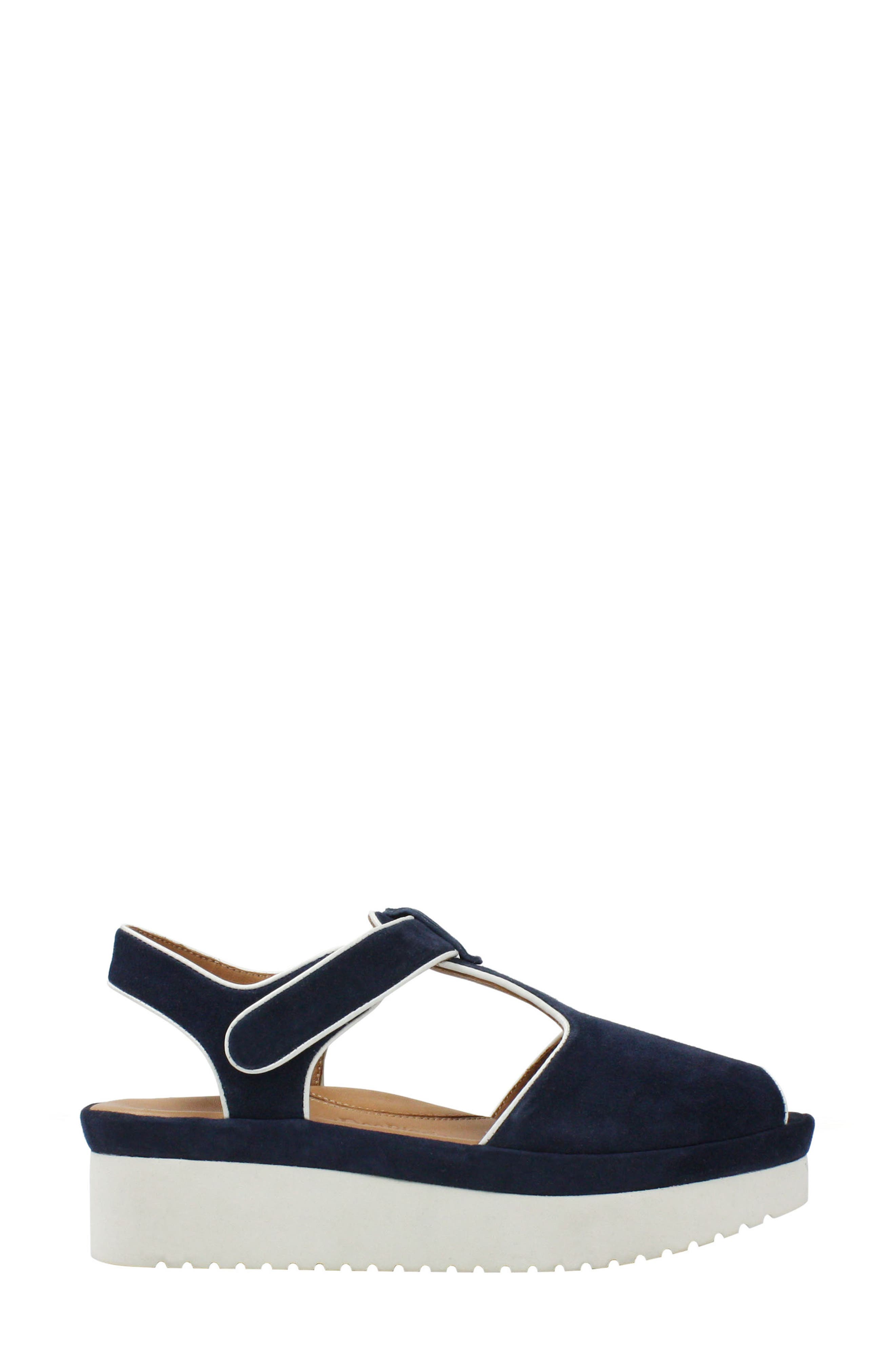 Almika Sandal, Alternate, color, NAVY/ WHITE SUEDE
