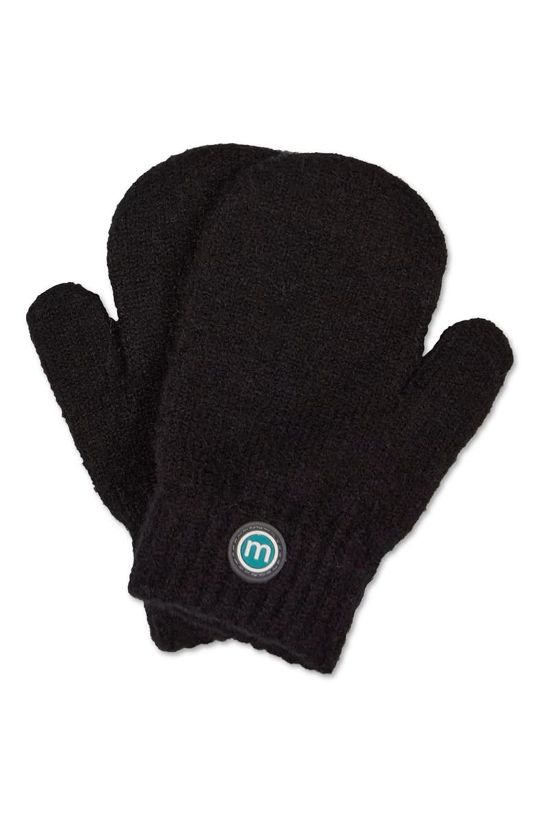 MKA-200 Kids Cozy Rayon-Blend Basic Ribbed Knit Mittens, Alternate, color, Black