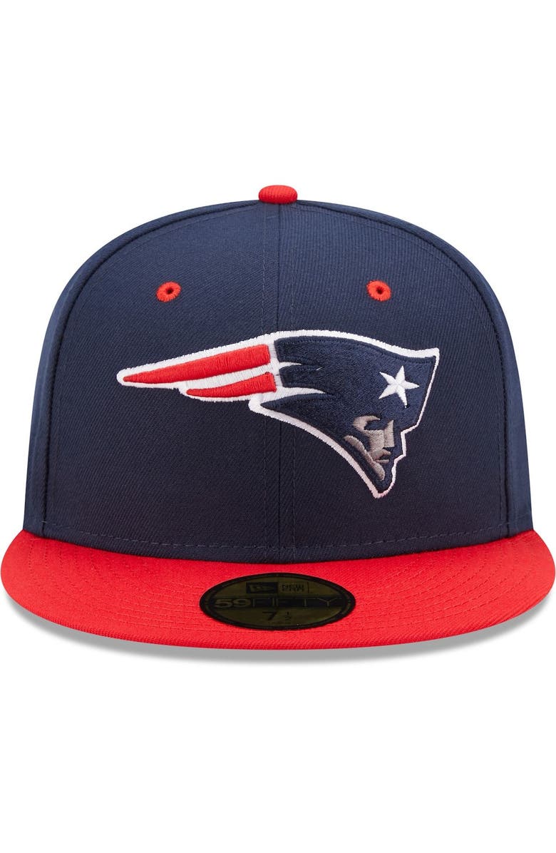 New Era Men's New Era Navy/Red New England Patriots Two-Tone Flipside 59FIFTY Fitted Hat, Alternate, color, 