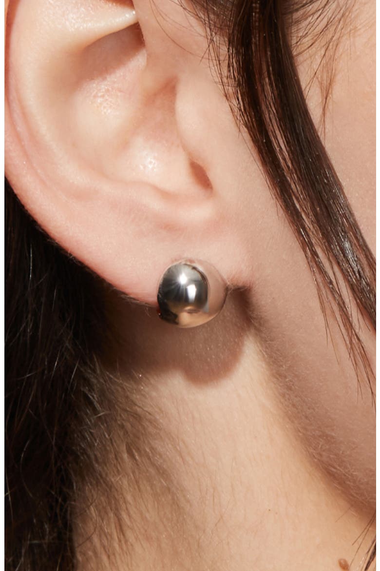 Mini Abby Sphere Huggie Hoop Earrings, Alternate, color, SILVER