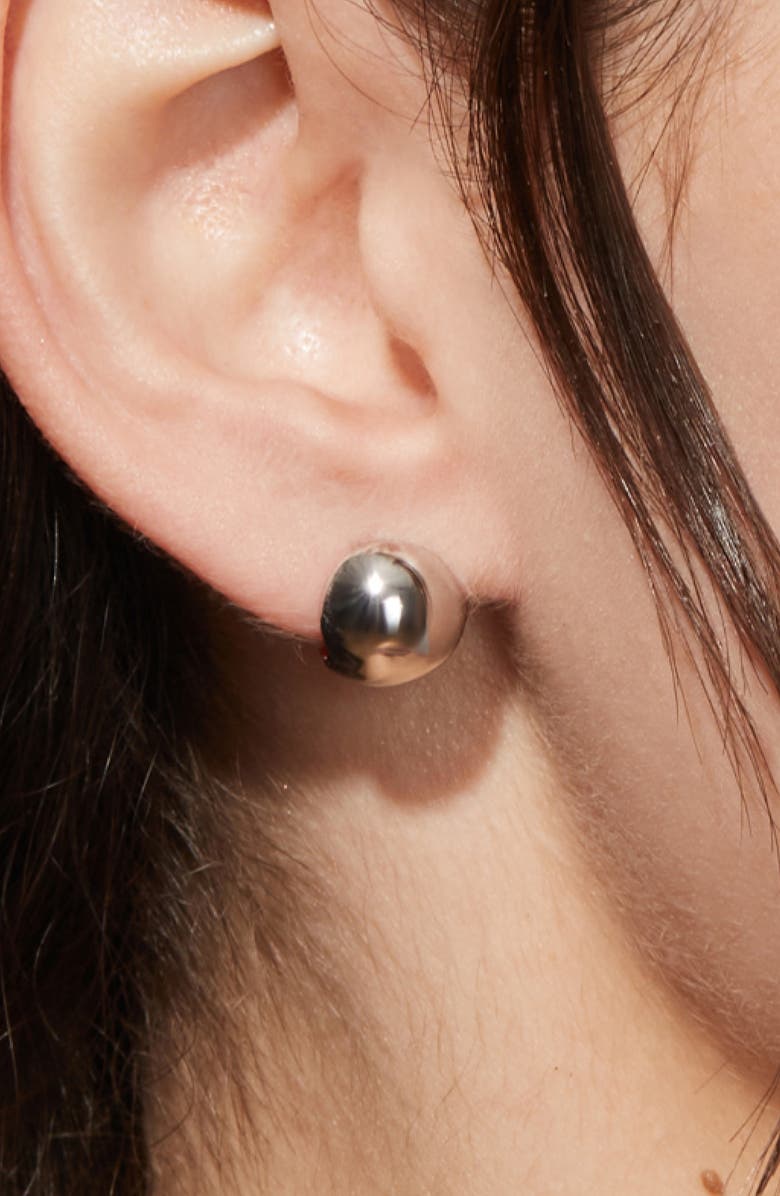 Ana Luisa Mini Abby Sphere Huggie Hoop Earrings, Alternate, color, Silver