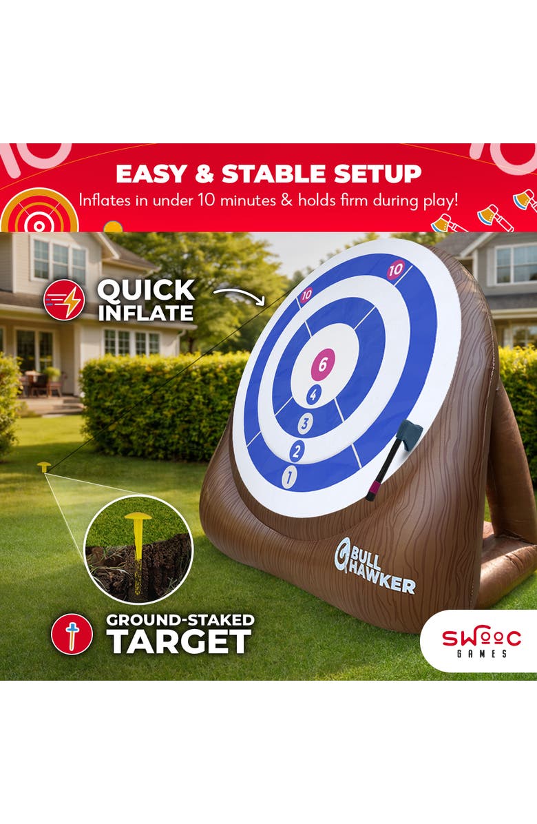 Swooc Games XL Bull Hawker - Giant Axe Darts Game, Alternate, color, Brown