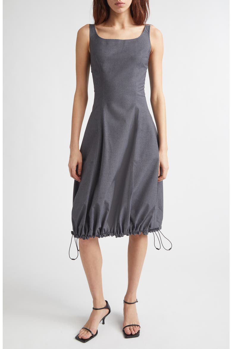 Technical Tailored Balloon Dress, Main, color, GREY