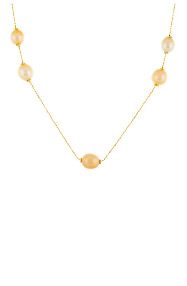SPLENDID PEARLS Gold Plated Sterling Silver South Sea Pearl Necklace, Main, color, 