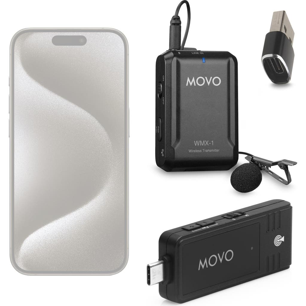 MOVO Wireless USB-C Microphone System for Android and iPhone 15 and Up - Professional Lavalier Mic with 2.4GHz Transmission and USB-C to USB-A