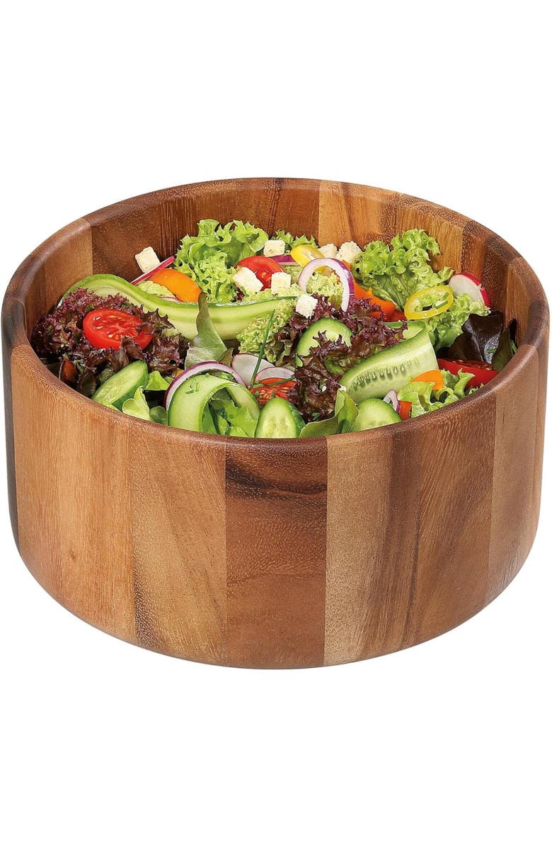 ZASSENHAUS Acacia Wood Salad Serving Bowl, Medium, Alternate, color, Brown