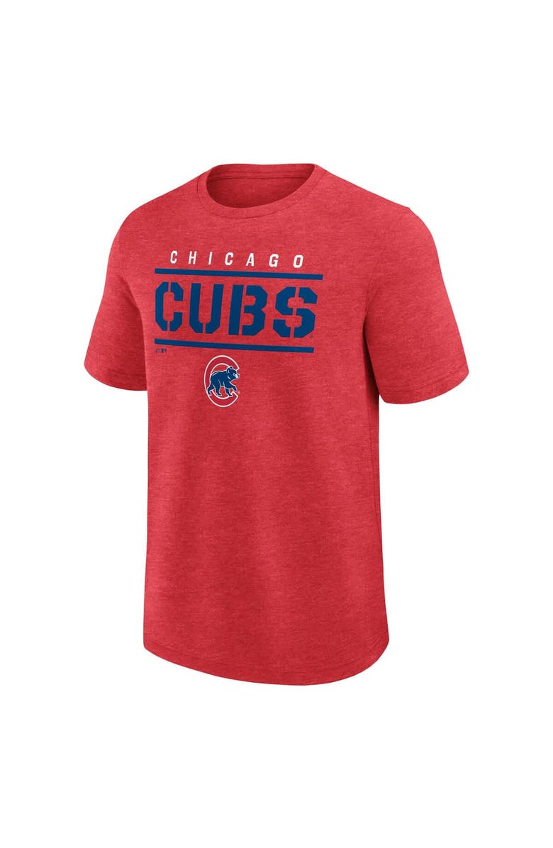 FANATICS Men's Fanatics Heather Red Chicago Cubs Top Notch T-Shirt, Alternate, color, Heather Red