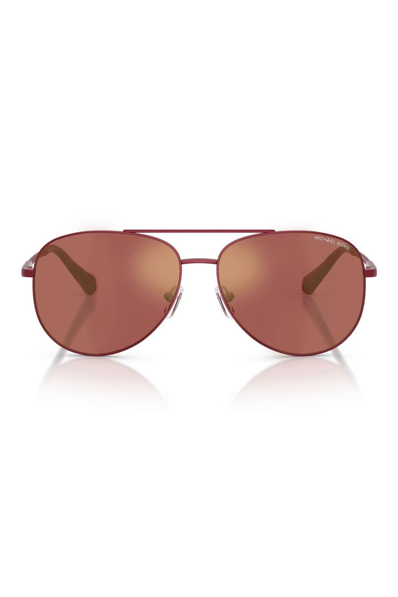 Perledo 58mm Pilot Sunglasses, Main, color, BURGUNDY / WINE MIRROR