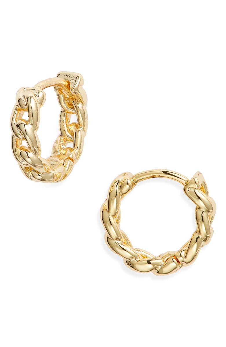 Set & Stones Joan Curb Chain Hoop Earrings, Main, color, Gold