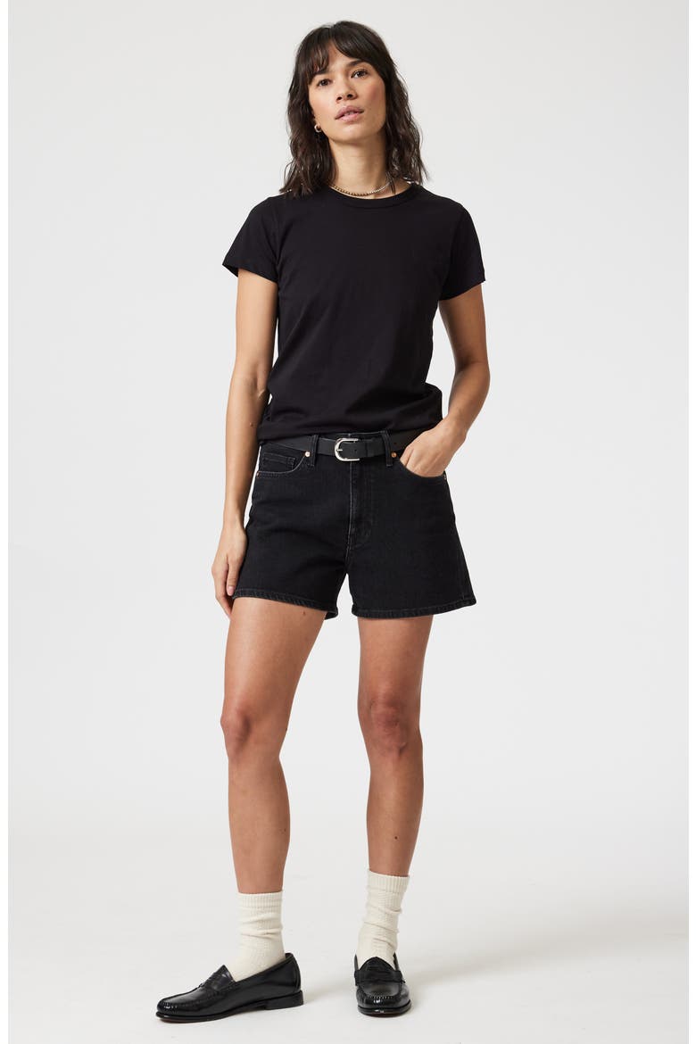 Heidi High Waist Denim Shorts, Alternate, color, DARK SMOKE 90S