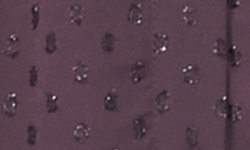 Cece Metallic Clip Dot Long Sleeve Tiered Dress In Purple